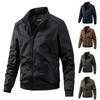 New Cotton Clip Trend Reversible Men's Solid Color Coat Zipper Stand Collar Jacket