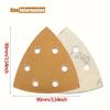 10/60pcs Yellow Triangle Sanding Pads Mouse Sander Pads Sandpaper With 6 Holes 60/80/120/180/240/320 Grits For Delta Sanders