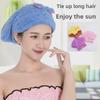 Coral Velvet Quick-Dry Bow Shower Cap for Women