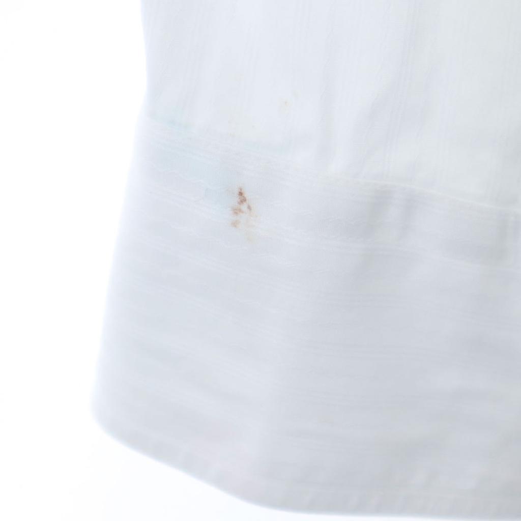 Celine Striped Pattern Long Sleeve Cotton Shirt White Men's Used