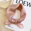 Solid Color 100% Nature Silk Square Scarfs for Women Neck Ties Foulard Neckerchief Hairband Hands Bag Ribbons Headband Gift