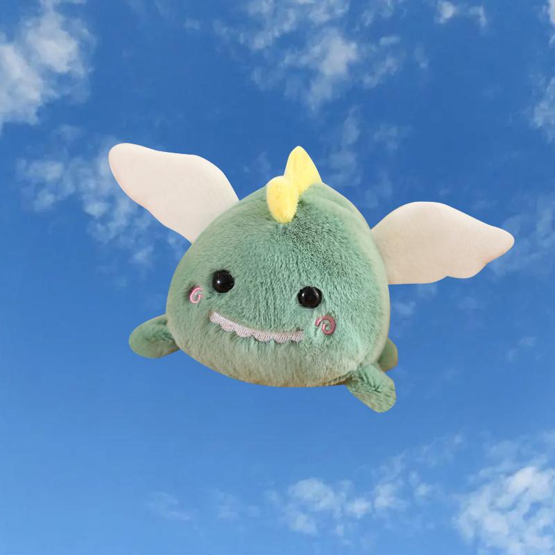 12cm Kawaii Tail Wagging Cat Dog Dinosaur Raccoon Plush Toys That Wag Their Tails By Pulling On A String Without Using Batteries