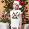 Merry Christmas Elk Printed T Shirt Kid Christmas T-shirt Child Clothes Tops Boy Girl Xmas Party Outfit Children Holiday Gifts