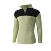 Men's And Women's Casual Color-blocked Stand-up Collar Long-sleeved T-shirt, Men's Sporty Breathable Half-zipper Top