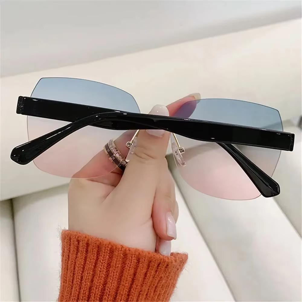 Vintage Rimless Sunglasses Gradient Sunglasses Women Shades Fashion UV400 Eyewear Frame Sun Glasses Ladies Eyeglasses