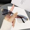 2025 New Frameless Edged Cat Eye Sunglasses High-end Personality Fashionable Sunglasses 90290