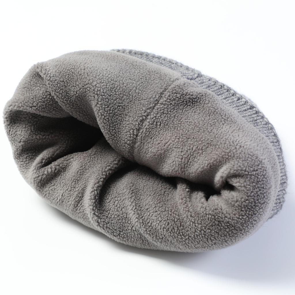 New Autumn and Winter Men's Cable Knitted Woolen Hat with Velvet and Thickened Knitted Warm Cycling Ear Protection and Cold Proof Pullover Hat