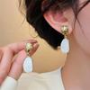 White Irregular Waterdrop Pendant Earring for Women Korean Geometry New Fashion Party Jewelry Girl Gift Earrings Accessory