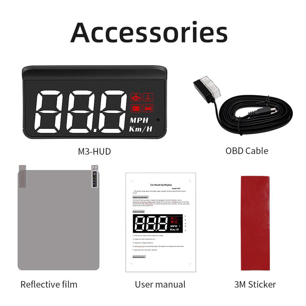 Digital GPS Speedometer Overspeed Alarm Car Head Up Display Speed RPM MPH HUD GPS Speedometer Projector with Odometer LCD