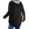 Women's Fashion Hoodies V Neck Long Sleeve Solid Drawstring Casual Loose Pullover Tops