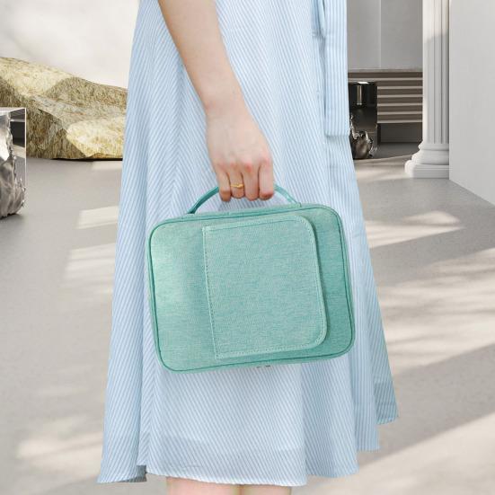 Zipper Binder Bag with Handle Large Capacity Waterproof Document File Binder Storage Organizer Multi-Pocket Portfolio Organizer Case