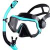 Swimming Training Snorkel Kit Adults Youth Scuba Diving Mask Snorkel Set Tempered Glass Professional Panoramic Snorkeling Gear 006+1988