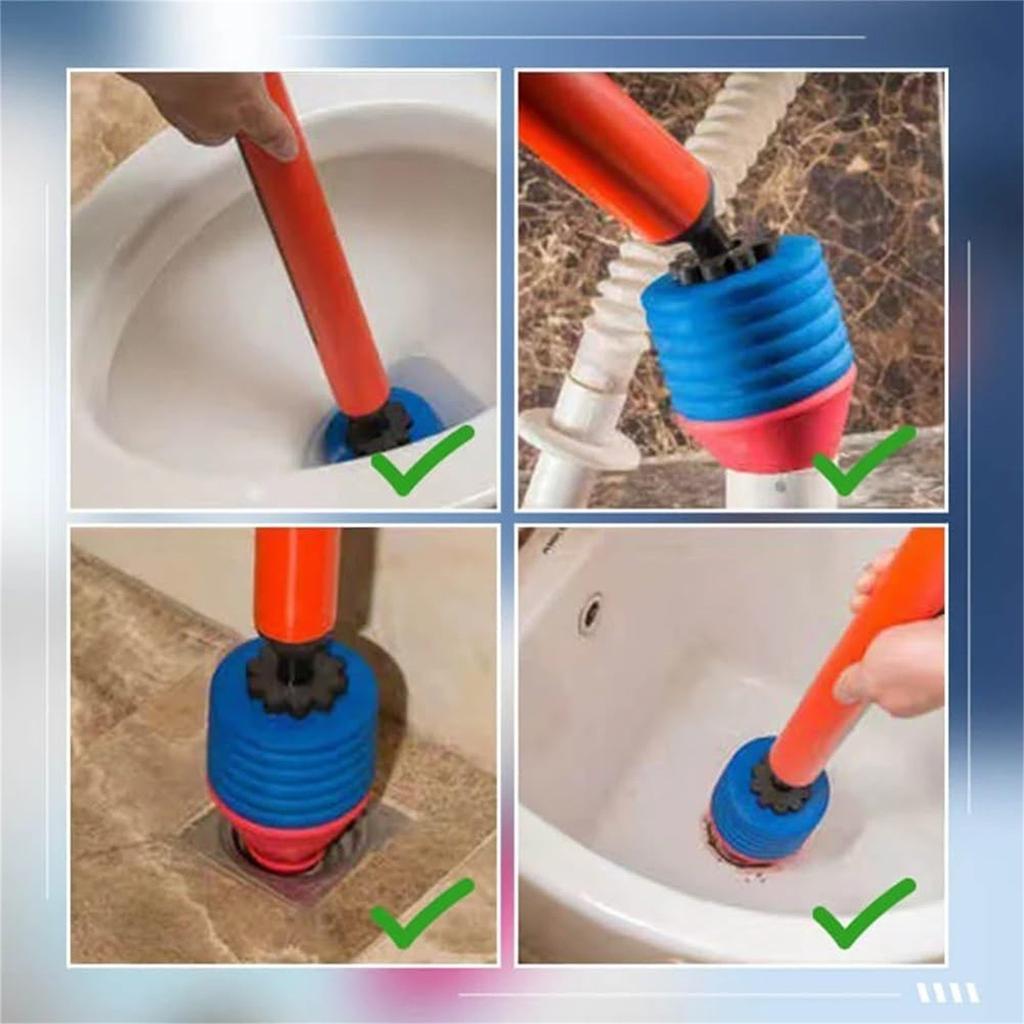 High Pressure Toilet Unblock One Shot Toilet Pipe Plunger, Upgraded Toilet Plunger Kit High Pressure Clog Remover Plumbing Tool