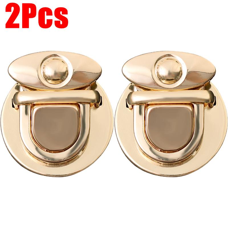 2pcs Women's Lock Clasp DIY Craft Hand Bags Clasp Catch Buckles Metal Snap Clasp Locks Wallet Fasteners Wallet Buckle Totes