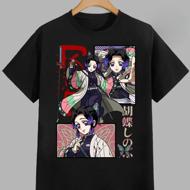Anime Kochou Shinobu Demon Slayer T Shirt Summer Cotton Men Women Tee Couple Tops  Streetwear Harajuku O-Neck Hip Hop Casual Y2k