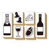 Cute Wooden Rubber Stamp Set with and Italian Menu Perfect for Office Made In Japan Wine, Izakaya, Champagne, Cheese, Designs, Pop-Ups, Gifts, (#29)