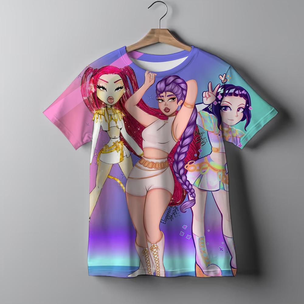 Children's Clothing KPop Demon Hunters Fans Gifts Kids Clothes Fashion Casual Tops 2025 Hot Movie Soft Cotton Baby Girls T Shirt