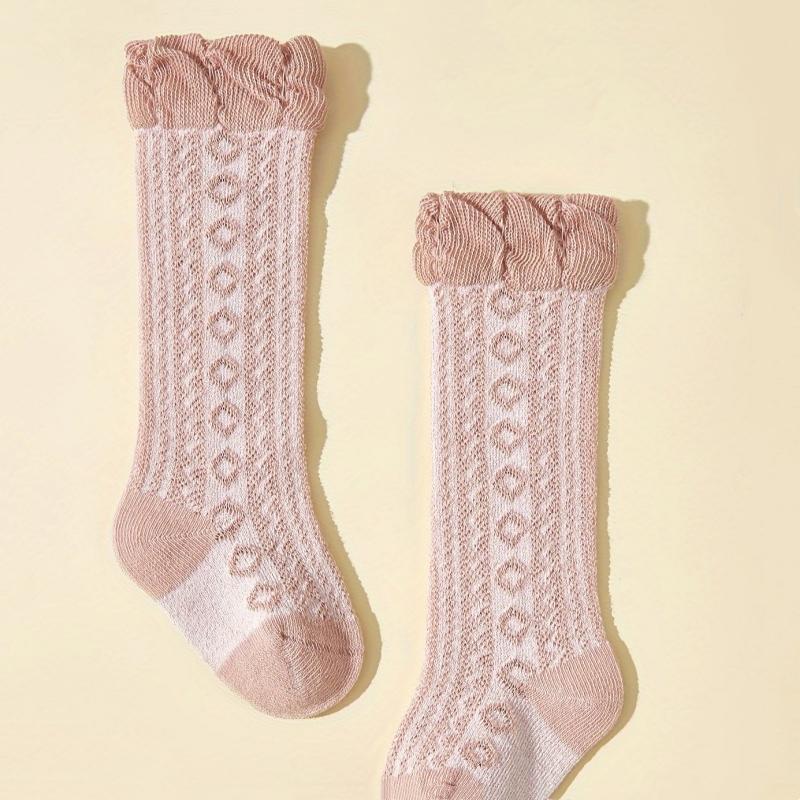 5pairs/set Summer Mesh Baby Socks Breathable Thin Knee High Sock for Infant Boy Girl Solid Color Kids Mosquito Proof Stockings