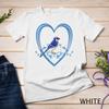 Beautiful Blue Jay Bird In Heart Unisex T-shirt