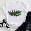 Casual Flowers Forest Graphic Women's T-Shirt Summer Blouse Loose 90S Short Sleeve O-Neck Tees Ladies White Tops Female Clothing