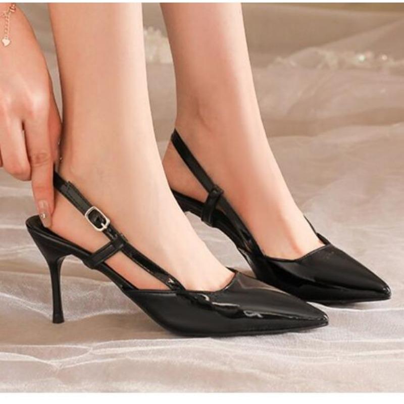 New Brand Plus Size 34-42 Women Heeled Sandals Retro Rome High Heels Shoes Women High Heel INS Leather Buckle Pumps Mules