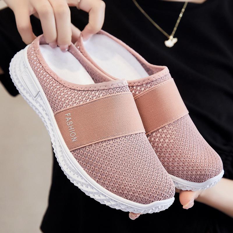 Fashion Women Walking Shoes Cushion Slip-On Orthopedic Diabetic Ladies Platform Mules Mesh Lightweight Slipper Wedge Female Sneaker