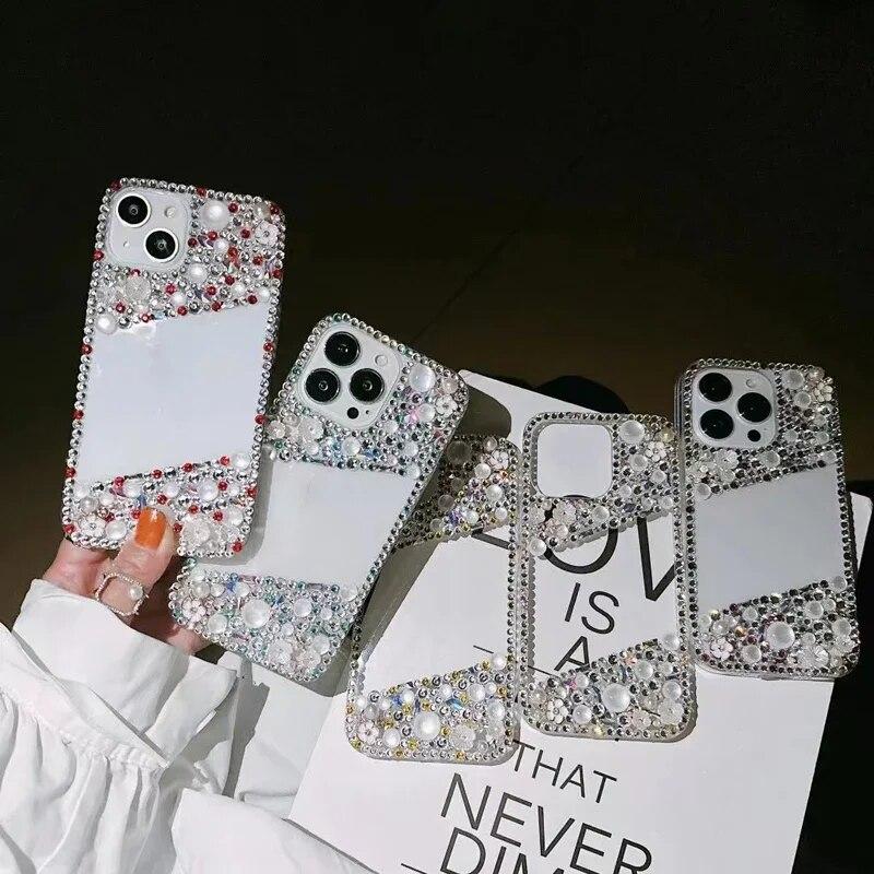 Metallic Finger Ring Holder Case For Iphone 15 14 13 12 11 Pro Max Glitter Diamond Cover For Samsung S24 S23 S22 Ultra S20 A34 A14 A34 A54 A55 A33 A53