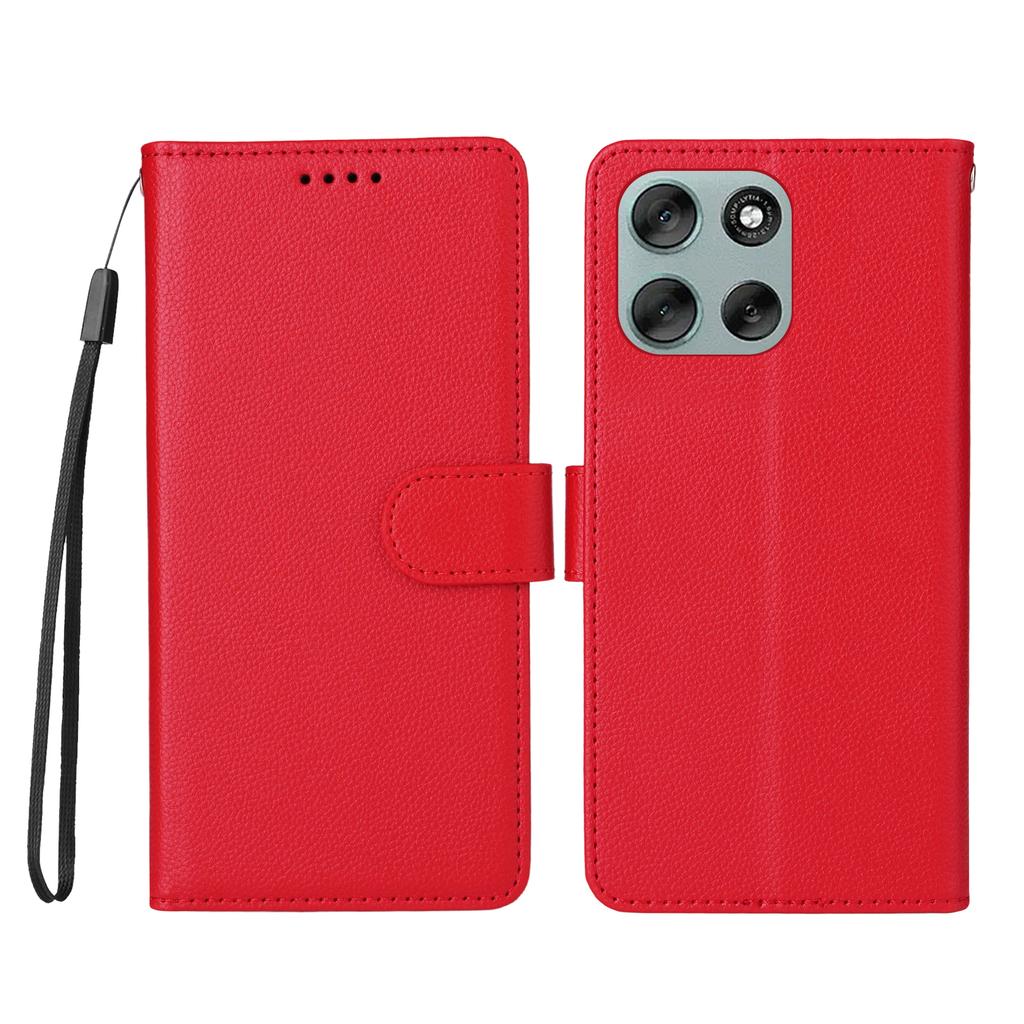 For Motorola Moto G56 5G Case RFID Blocking 3 Card Slots PU Leather Phone Cover with Wrist Strap