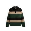 Stripe Microsuede Tanner Color Block Striped Pullover Long Sleeve Polo Shirt Men Tops Black KHM032334-001