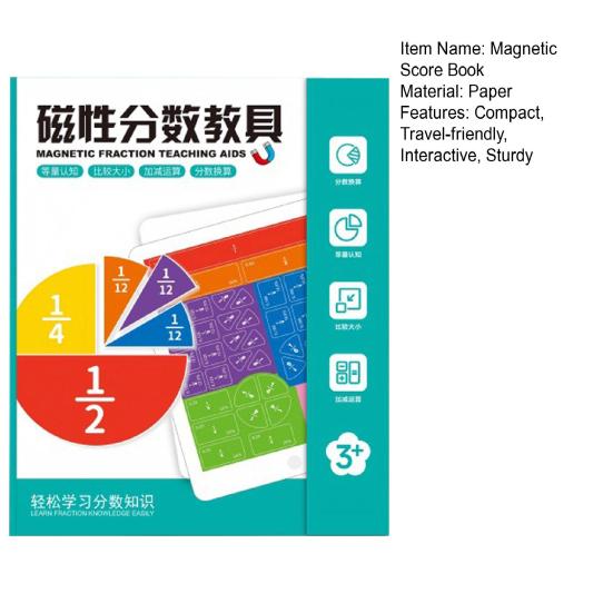 Magnetic Score Book for Students Visual Interactive Learning Tool with Strong Magnets Educational Fraction Puzzle for Classroom And Travel