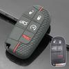For Chrysler Dodge Dart Charger Journey Challenger Jeep Cherokee Silicone Car Key Fob Ring Remote Case Cover Protector 5 Button