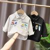 Boys' Fashion Striped Long-sleeved Shirts, Small and Medium-sized Children's Clothing, Spring and Autumn Children's Cartoon Printed Tops