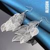 925 Sterling Silver Women's Layered Hollow Tassel Long Hanging Piercing Earrings Fashionable Wedding Jewelry