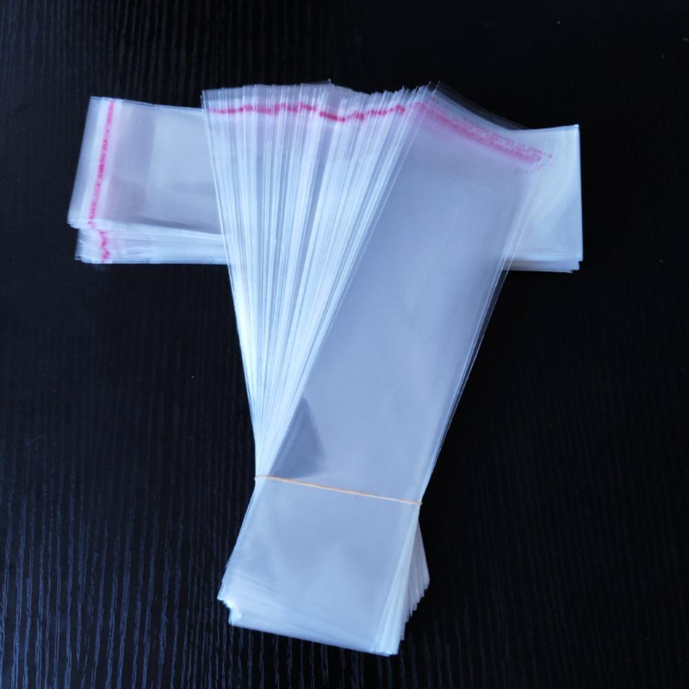 200pcs Transparent Self Adhesive Bag Resealable Long Sealed Pen Jewelry Candy