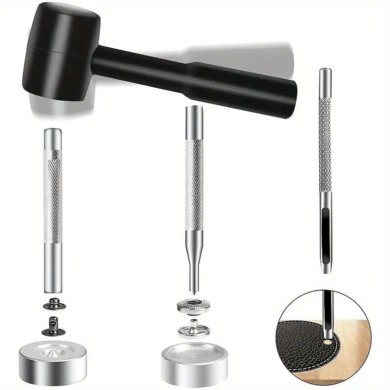 120pcs Leather Snap Fasteners Kit Metal Button Press Studs With Installation Tools Hammer For DIY Leathercraft Clothing Jeans