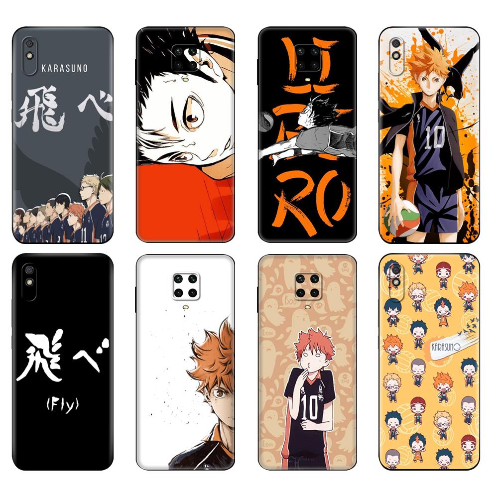 Black Tpu Case For Xiaomi Redmi 7A 8 8A 9 9A 9C Case Redmi Note 8T 8 Pro T Note 9 9S 9 Pro Haikyuu Hinata Attacks Anime Bling