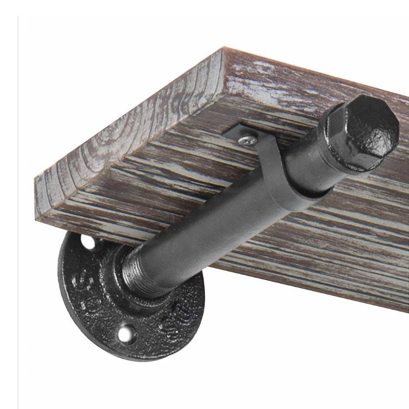 Specialized Laminate Iron Water Pipe Support Bracket Bracket Vintage Bracket Single Tier Pipe Wall Shelf