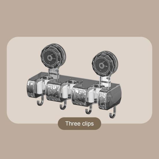 Wall Mount Mop Gripper Broom Holder Strong Load-Bearing Simple Installation Anti-Slip Mop Handle Hanger Dustpan Broom Organizer