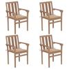 Day and Night - Day and Night Stackable Garden Chairs 4 Units Solid Teak Wood with Cushions