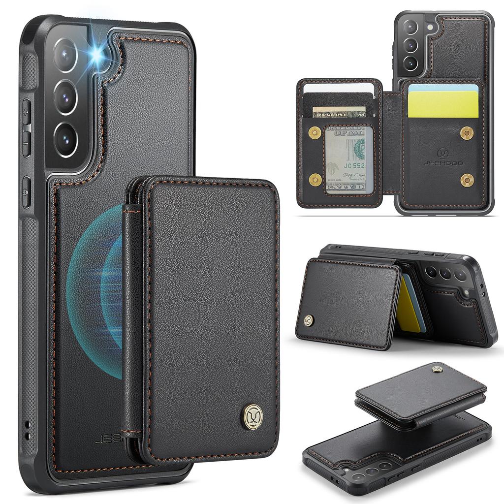 For Samsung Galaxy S21+ 5G Case Leather Mobile Cover with Detachable Magnetic Card Bag