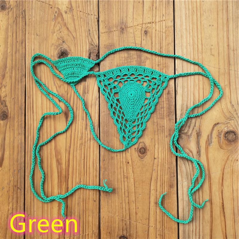 Handmade Crochet Bikini Micro Briefs, 13 Colors - Sexy European American Style, All-Cotton Mini Swim Briefs.