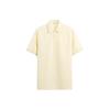 Casual Button Solid Color Short Sleeve Polo Shirt Men Tops Light-Yellow 0526410-321