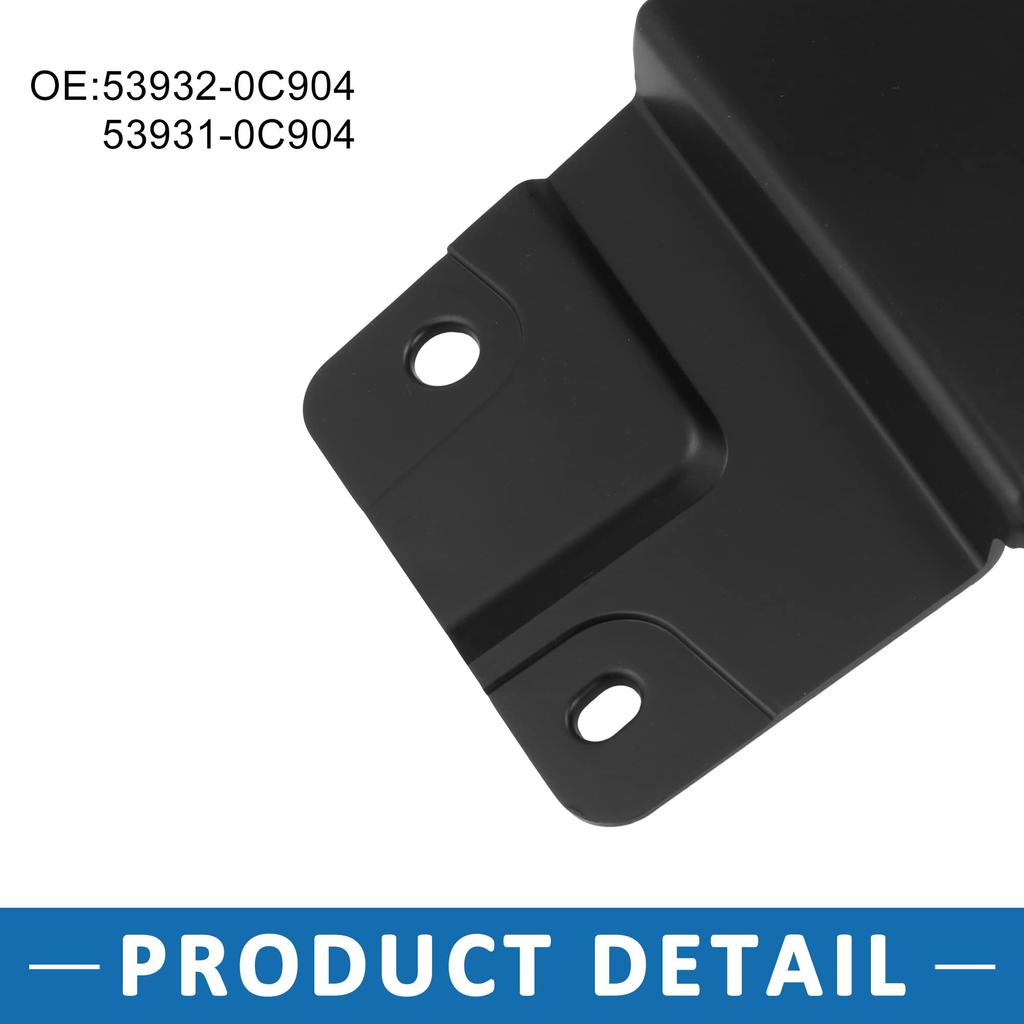 ABSOPRO Lower Headlight Extensions Fender Extension Panels for Toyota Sequoia Black ABS Plastic (Front) 53932-0C904 53931-0C904, 2009-2018,