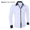 Patchwork Turn-down Collar Men Shirt Top Long Sleeve Buttons Closure Business Shirt Male Clothing