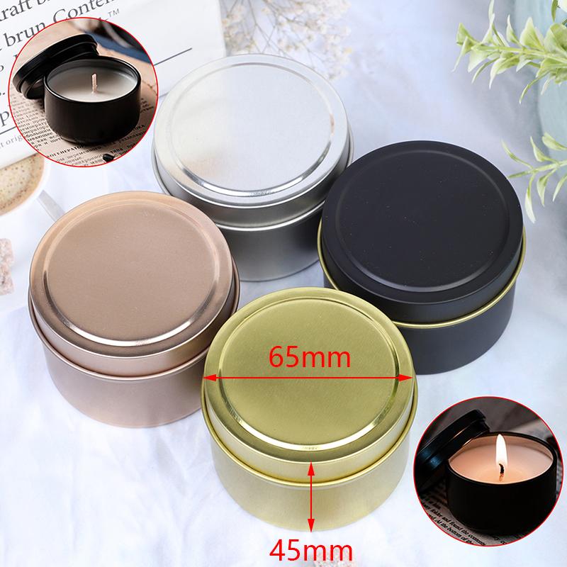 DIY Round Candle Jars 4Oz Aluminum Tins With Lids Cosmetic Sample Containers Storage Organizer