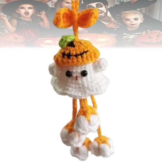 Halloween Crochet Kit Crochet Ghost Bag Charm DIY Kit Crochet Project Ghost Hanging Decoration Craft Set for Crochet Lovers