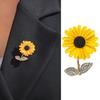 Women Brooch Sunflower Decor Anti-slip Shoulder Bag Suit Coat Collar Hat Scarf Decoration Clothes