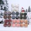 Plastic Christmas Color Balls Flocking Xmas Tree Ornaments New Year Celebration