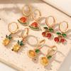 1 Pair Cute Fruit Dangle Earrings for Women Cubic Zirconia Jewelry Wedding Party Accessories