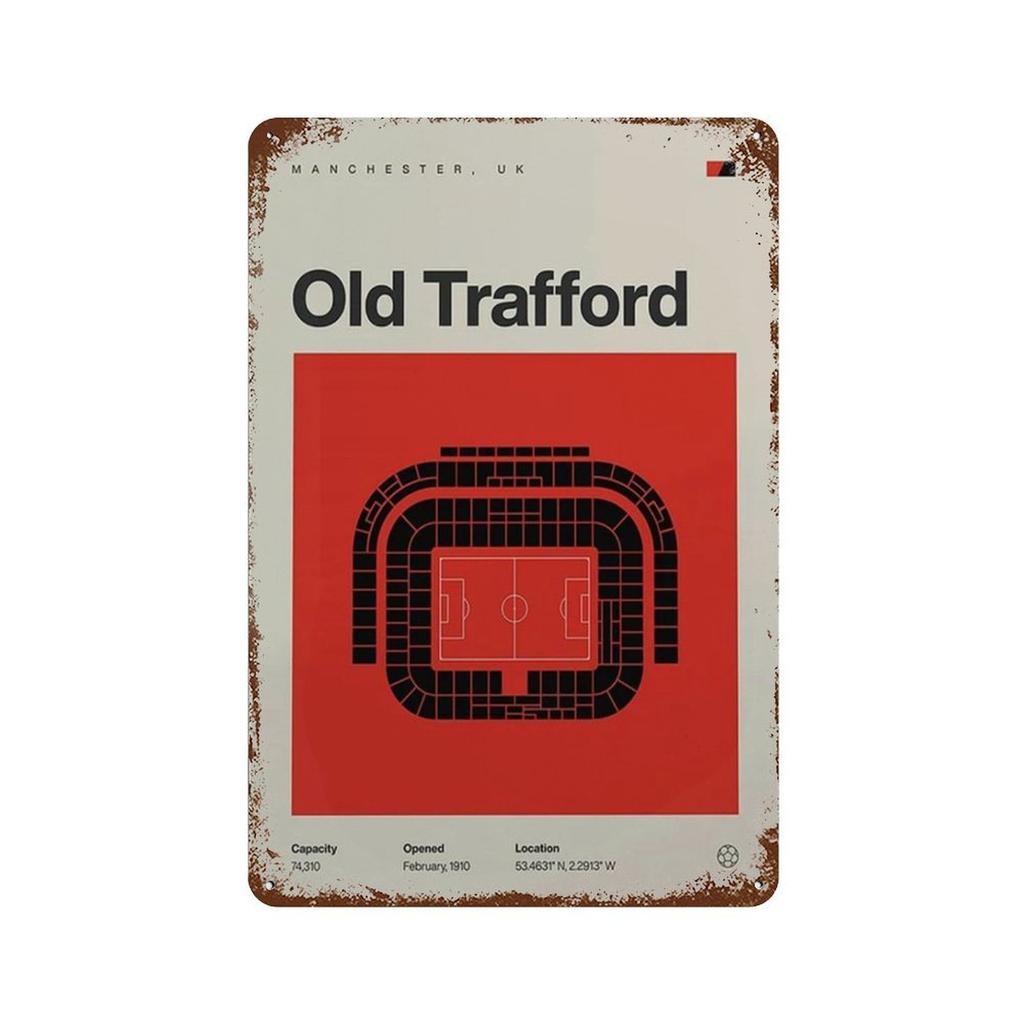 Vintage Metal Posters Signs Modern Famous Football Stadium Nordic Style Wall Art Poster for Living Bar